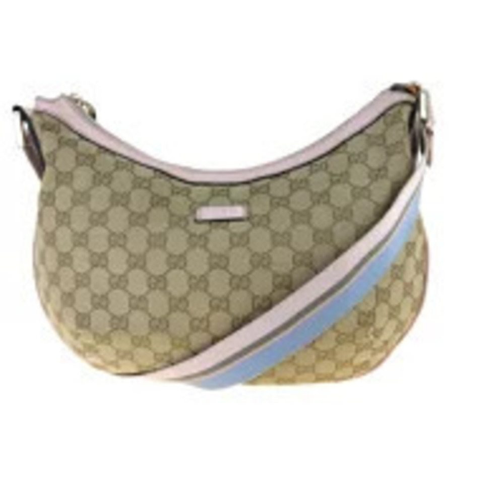 Gucci GG canvas leather shoulder bag pink
